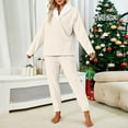 thumbnail image 2 of Womens Loungewear Sets – Two Piece Pajamas Ideal for Office Lounge or Sleep-In Weekends Women Fluzzy Pajamas Warm Pullover Lapel Sleepwear Sets, 2 of 6