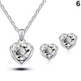 thumbnail image 7 of SmartBy Women's Fashion Jewelry Heart Crystal Pendant Necklace Ear Studs Earrings Set, 7 of 7