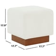 thumbnail image 3 of SAFAVIEH Couture Natalya Modern Boucle Ottoman, Ivory/Walnut, 3 of 6