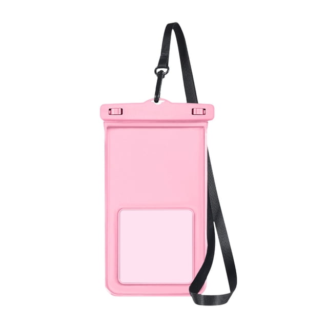 Phone Waterproof Case for Beach and Water Fun, Pink Floating Pouch with Adjustable Lanyard, IPX8 Certified for Safe Swimming and Rafting, Transparent Design for Easy Viewing