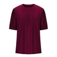 thumbnail image 7 of Sevevn Women's Fashion Solid Color Round-Neck Short Sleeve Round-Neck Blouses Wine L Beach Vacation Clothes for Women, 7 of 7
