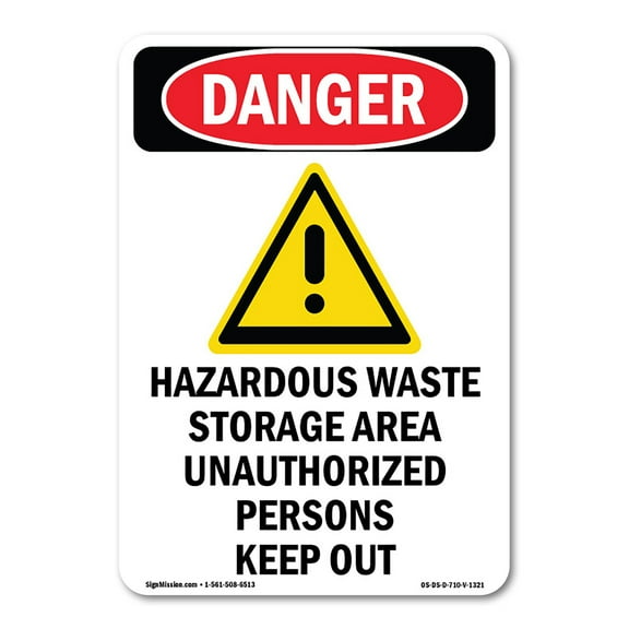 OSHA Danger Sign -  Hazardous Waste Storage | Decal | Protect Your Business, Construction Site, Warehouse & Shop Area |  Made in The USA