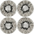 thumbnail image 2 of Shower Caps,Brown Geometric Quatrefoil Pattern Waterproof Shower Cap for Women 4 Pieces,Double Reusable Hair Cover for Shower PEVA Elastic Stretch Hem, 2 of 7
