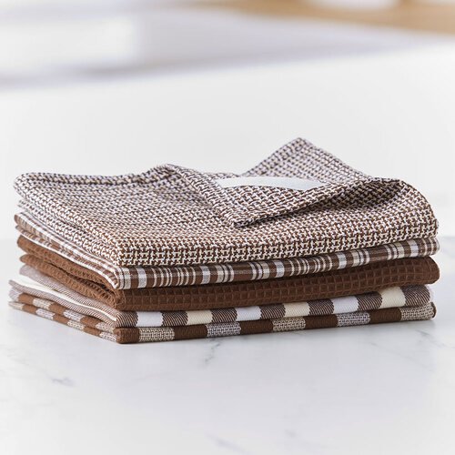 5 Pc Woven Kitchen Towel Sets Chocolate Walmart Com Walmart Com