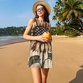 thumbnail image 3 of Uemuo USA Sunflower Flag Pattern Women’s Sleeveless Dress – Casual Summer A-Line Dress, Stylish and Comfortable Sundress for Hot Weather, 3 of 7