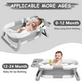 thumbnail image 3 of Collapsible Baby Bathtub for Newborn with Thermometer & 1 Hooded Towel & 1 Soft Floating Cushion,Portable Travel Bathtub with Drain Hole, Durable Foldable Baby Tubs for Infants to Toddler, 3 of 7