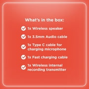 RadioShack 110W Wireless Speaker with Bluetooth, LED Light Effects, Bass and Echo Controls, USB and AUX Input, Guitar and Microphone Ports, Model 4001986
