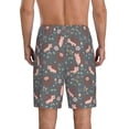 thumbnail image 3 of Naloa Hedgehogs and Flowers1 Men's Short Pajama Pants, Lounge Comfort Shorts with Elasticized Waistband and Side Pockets - Large, 3 of 9