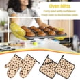 thumbnail image 6 of Oven Mitts and Pot Holders 4 Piece, Brown Chocolate Print High Heat Slip Resistant Oven Mitt and Trivets Set Kitchen Oven Glove Pot Holders for Cooking Baking Grilling, 6 of 7