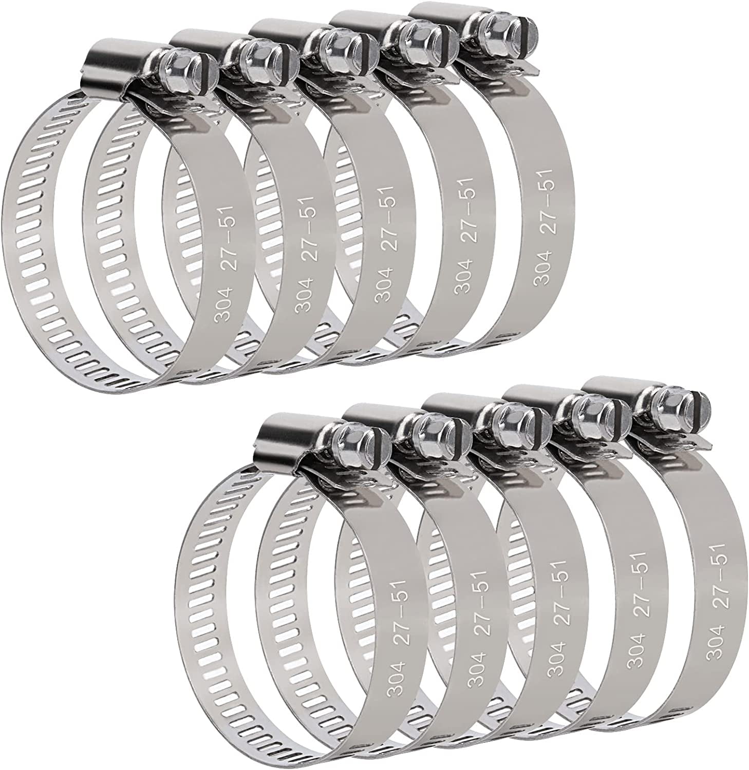 Pack of 24 Hose Clamps Stainless Steel Pipe Clamps Rustproof with