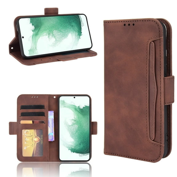 TECH CIRCLE for Samsung Galaxy A14 5G Case,PU Leather Folio Flip Card Slot Cover Magnetic Closed Bumper Soft TPU Shockproof Protective Pocket Case for Samsung Galaxy A14 5G 6.6" 2023,Brown