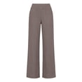 thumbnail image 4 of XAOFW Women's Casual Pants Solid Color High Waist Fashionable Trousers Wide Leg Sweatpants Casual Daily Wear Soft Breathable Slacks, 4 of 4
