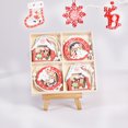 thumbnail image 1 of 12pcs/box Christmas Snowflake Reindeer Wooden Decorations Pendants Tree Hanging Ornaments for Home Kids Gift Noel Navidad Decor, 1 of 5