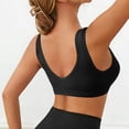 thumbnail image 5 of Xdegoge Longline Sports Bra for Women Medium Impact Scoop Neck Workout Tank Top Ribbed Seamless Yoga Bra with Wide Shoulder Straps Padded Crop Tops for Fitness & Lounge, 5 of 8
