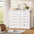 thumbnail image 3 of Homfa White Dresser for Bedroom with 6 Drawers, Modern Wood Dresser Chest of Drawers for Living Room, Entryway, Hallway, 3 of 10
