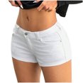 thumbnail image 6 of AHTJRT High Stretchy Low Rise Jean Shorts for Women Lightweight Fashion Summer Y2K Streetwear Mini Denim Shorts with Pockets White XS, 6 of 8