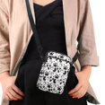 thumbnail image 4 of HELLHERO Adjustable Strap Travel Crossbody Purse Polyester for Adult, Black Paw Prints on White, 4 of 7