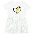 thumbnail image 3 of Inktastic Lightning Bolt Heart Girls Toddler Dress, 3 of 5