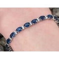 thumbnail image 2 of CZ Blue Sapphire tennis bracelet, 14k gold plated Sapphire bracelet, women's bracelet, Blue Sapphire Bracelet, men's Blue Sapphire bracelet, 2 of 3