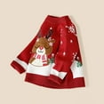 thumbnail image 4 of XAOWF Toddler Kids Girls Bulky Yarn Sweaters Thickened Cute Cartoon Christmas Graphic Long Sleeve Casual Knitwear Everyday Wear Relaxed Fit Versatile Tops 3-4 Years, 4 of 8