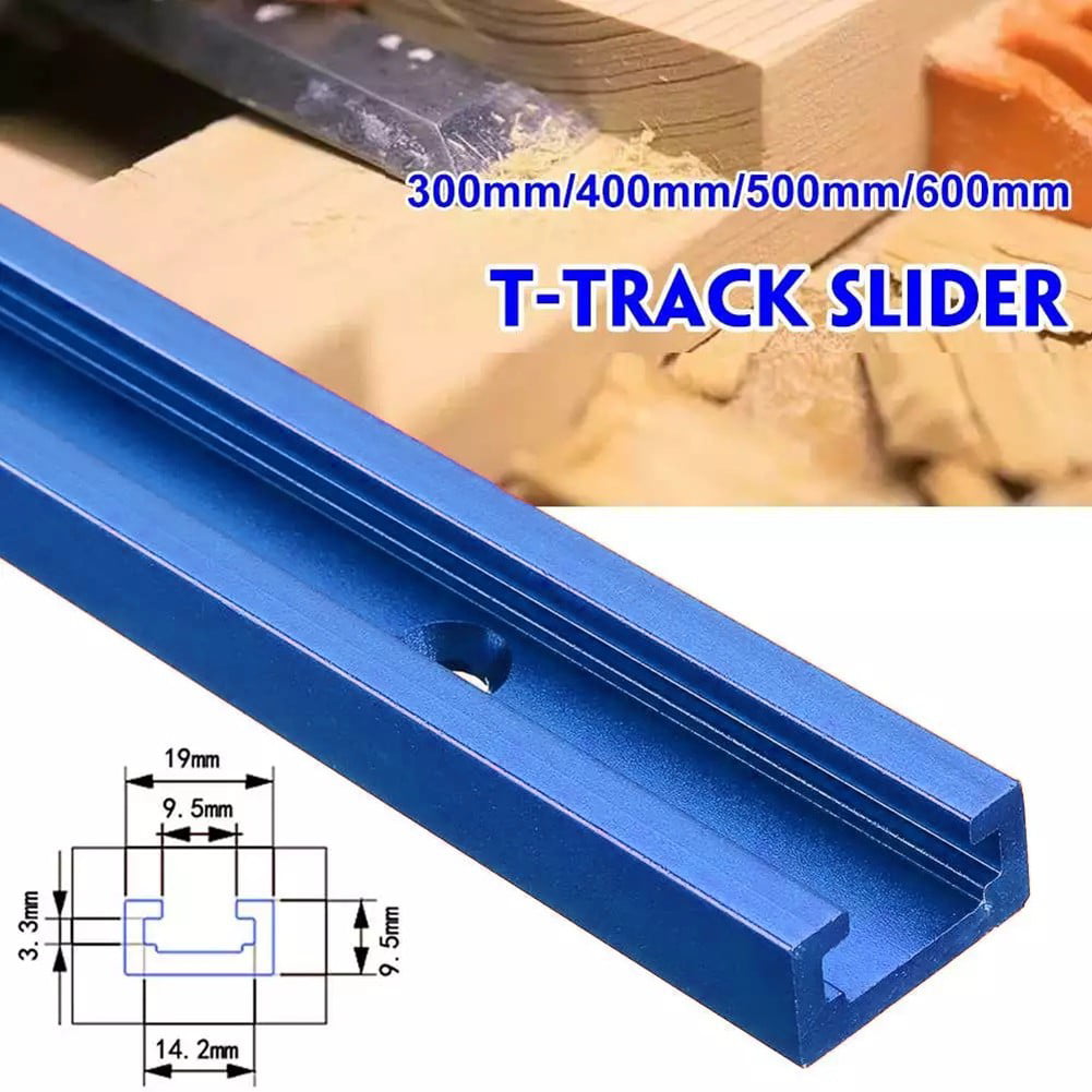 T-Slot Mitre Track T-Track T-Slot Mitre Jig Outils Aluminium T-Tracks Mitre Jig Fixation Fente pour Routeur De Travail Du Bois Blue 600mm 