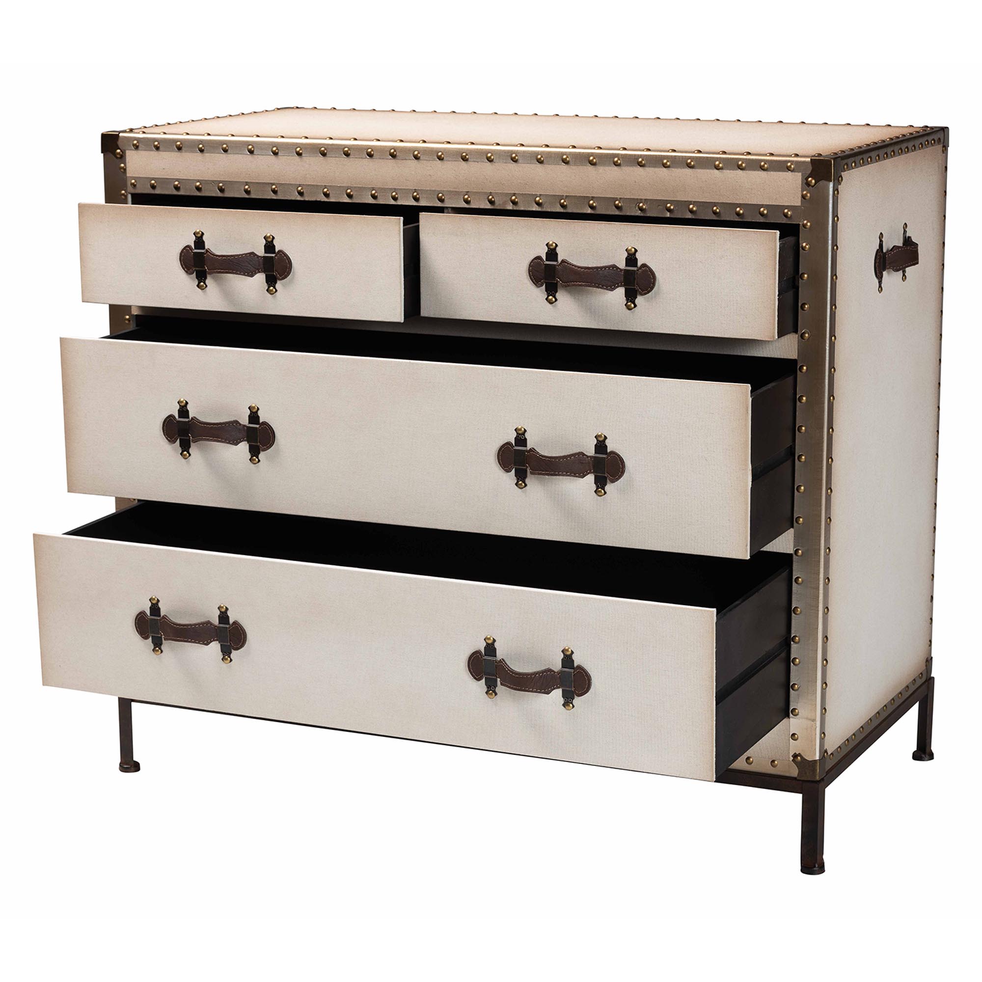 Baxton Studio Benton Vintage Storage Cabinet, 4-Drawer, Black