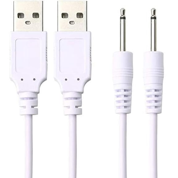 LujingZ 2 Pack 2.5mm Wand Charger Replacement Charging Cable Set USB Compatible with Vibrating Massager Beauty Instrument