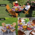thumbnail image 4 of Vintage Wildflowers Round Tablecloth for 36-44 Inch Tables,Fitted Table Cover with Elastic Edge,Rustic Oil Painted Abstract Botanical Waterproof Outdoor Table Cloth Protector for Patio Garden Dinner, 4 of 9