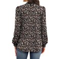 thumbnail image 4 of Camisas de Larga para Mujer, Blusas de Cuello Alto con Pliegues Delanteros, Ropa Informal Elegante para Otoño. Flores XL, 4 of 6