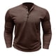 thumbnail image 1 of Camiseta de manga larga con botones y color liso para hombre, para otoño, mezcla de poliéster, cómoda e informal, varias tallas disponibles., 1 of 7