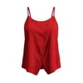 thumbnail image 7 of Summer Cotton Linen Tank Tops for Women Spaghetti Strap Adjustable Camisoles Womens Scoop Neck Sleeveless Button Down Shirts, 7 of 7