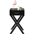 thumbnail image 7 of Topbuy 2PCS Modern Versatile Nightstand X-shape Wooden End Table with Drawer Accent Side Table for Bedroom Black, 7 of 7