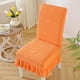 thumbnail image 1 of Funda para Silla de Punto Elástico, Protector para Silla de Comedor Engrosado, Cubre Asiento y Respaldo con Cintas, 58x45 cm / 22.83x17.72 pulgadas, Material de Pelusa para Hogar, Oficina, 1 of 6