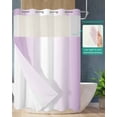thumbnail image 2 of No Hook Shower Curtain with Snap in Liner, Ombre Abstract Gradient Purple White Hotel Shower Curtains for Bathroom, Washable Shower Curtain Liner Set with Mesh Top Window, 72"x72", 2 of 6