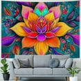 thumbnail image 4 of Shiartex Colorful Mandala Tapestry Hippie Bohemian Wall Hanging Indian Lotus Flower Wall Tapestry Decor Large Flannel Beach Blanket for Living Room Dorm Bedroom Home  60x50inch, 4 of 6