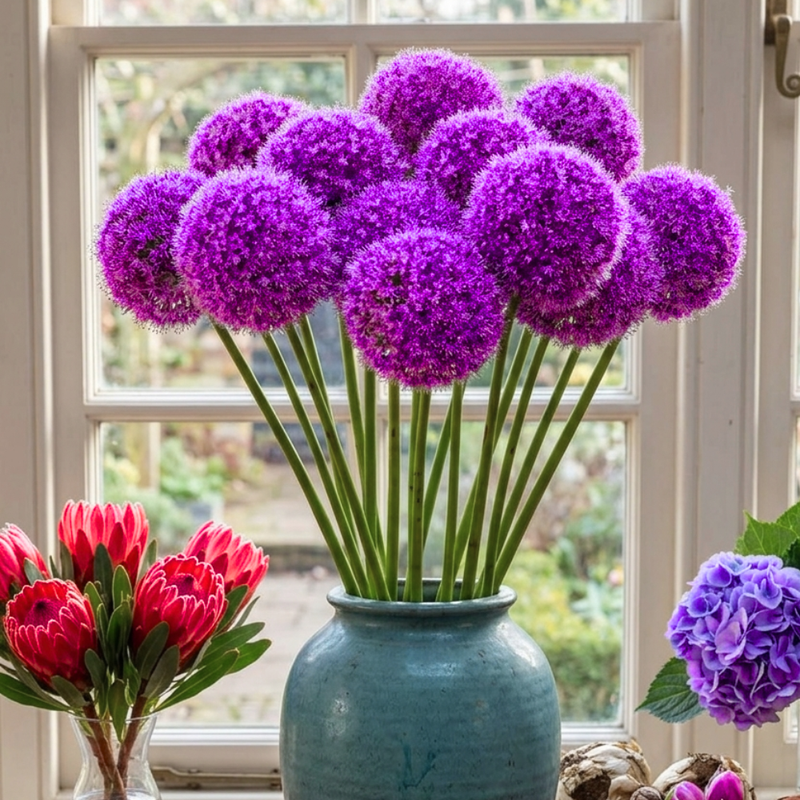 100 Allium Seeds for Planting, Giant Purple Blooming Onion Bulbs, Large Perennial Flower Bulbs for Spring and Summer Garden