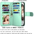 thumbnail image 2 of NJJEX Wallet Case for iPhone 12 Pro Max Case/iPhone 12 Pro Max Wallet Case 6.7" (2020), [9 Card Slots] PU Leather Card Holder Folio Flip [Detachable] Kickstand Lanyard Magnetic Phone Cover [Turquoise], 2 of 7