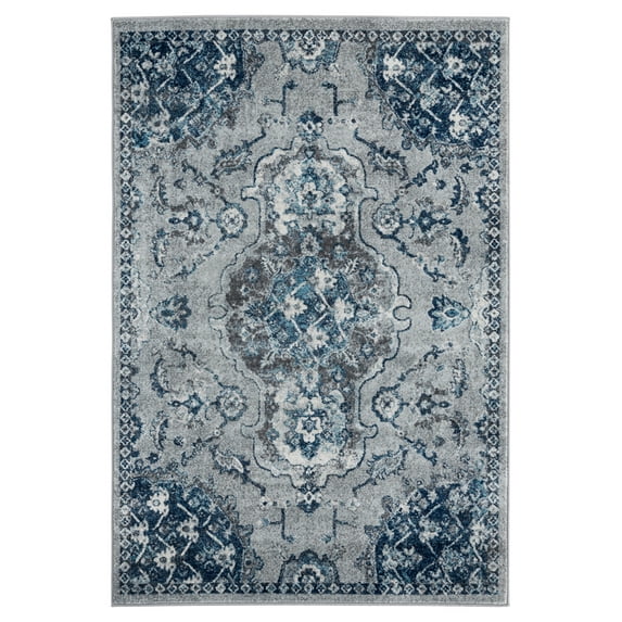 United Weavers Bali Area Rug 1815 30172 Melaya Grey Rings Loops 2' 7" x 7' 2" Rectangle