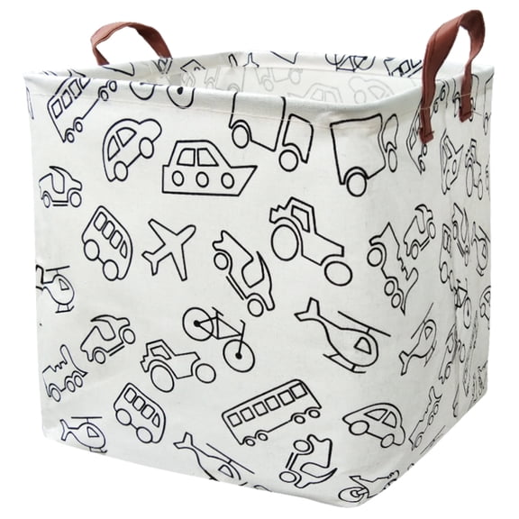 NIETEIN Square Storage Bins Nursery Hamper, Foldable Waterproof Canvas Basket (Style-17)