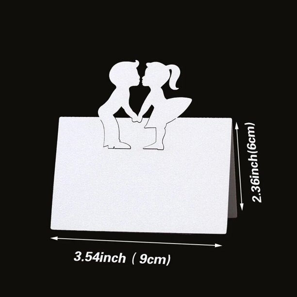 Tarjetas blancas de encaje con corte láser para decoración de fiestas de cumpleaños, tarjetas de nombre y lugar de mesa, ajuste de mensaje, tarjeta de felicitación, recuerdo de boda, 50/100 piezas