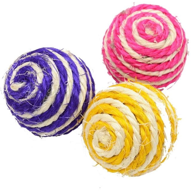 Juguete para gatos, pelota de cuerda de Sisal para gatos, juguete interactivo para mascotas, juguete masticable para gatos, juguete de persecución para gatitos, 1 Uds.