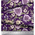 thumbnail image 3 of Soimoi Purple Cotton Duck Fabric Leaves & Peony Floral Decor Fabric Printed Yard 56 Inch Wide, 3 of 3