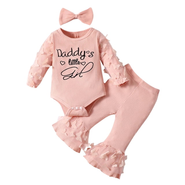 Économies Automne/hiver! Ensemble Décontracté à Manches Longues pour Filles HVOBTTY, Ensemble Décontracté à Manches Longues et Col Rond avec Boutons et Pantalon Long Uni Rose, 12 Mois