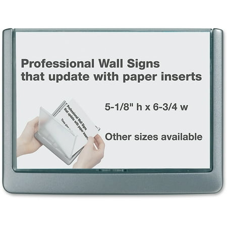 - Durable Click Sign Holder For Interior Walls, 6 3/4 x 5/8 x 5 1/8, Gray