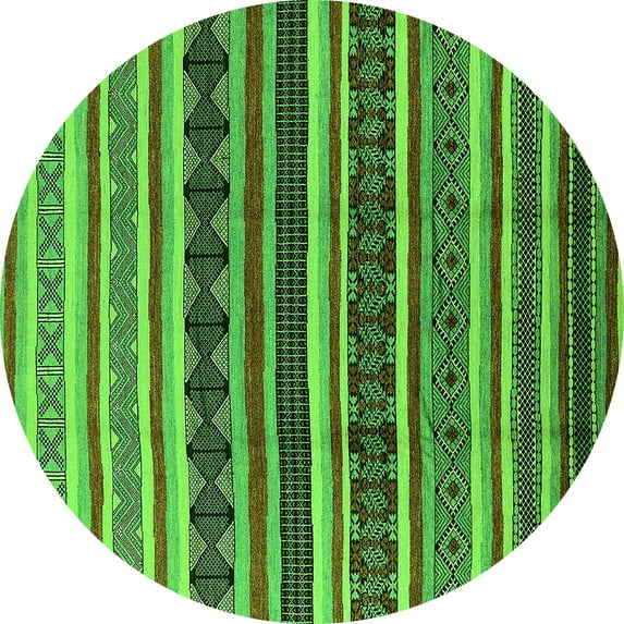 Ahgly Company Indoor Round Solid Green Modern Area Rugs, 7' Round