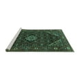 thumbnail image 2 of Ahgly Company Machine Washable Indoor Square Persian Turquoise Blue Traditional Area Rugs, 5' Square, 2 of 4