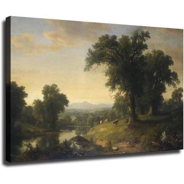 Imágenes de decoración mural en lienzo con pintura de paisaje rural, adecuadas para interiores como dormitorios, baños, salas de estar, garajes y cafeterías.