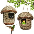 thumbnail image 2 of Natural Hand-Woven Hibiscus Grass Hummingbird House Eco-Friendly Outdoor Bird Shelter, 2 of 8