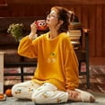 thumbnail image 1 of Pyjamas d'Automne et d'Hiver pour Femmes en Polaire Corail à Manches Longues Style Flanelle Douce Winnie le Poole Ensemble de Maison, 1 of 6