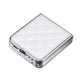thumbnail image 4 of for Samsung Galaxy Z Flip 6 Case Glitter with Plating Bumper Frame, Bling PU Leather + Hard PC Anti-Scratch Shockproof Lightweight Slim Case for Samsung Galaxy Z Flip 6 Phone Case, White, 4 of 10